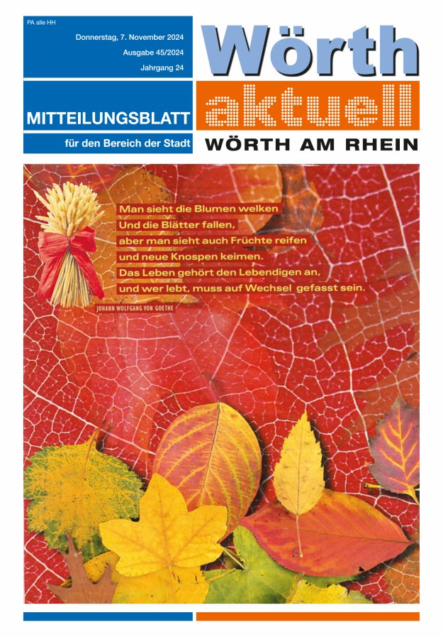 Wörth aktuell Titelblatt 45/2024