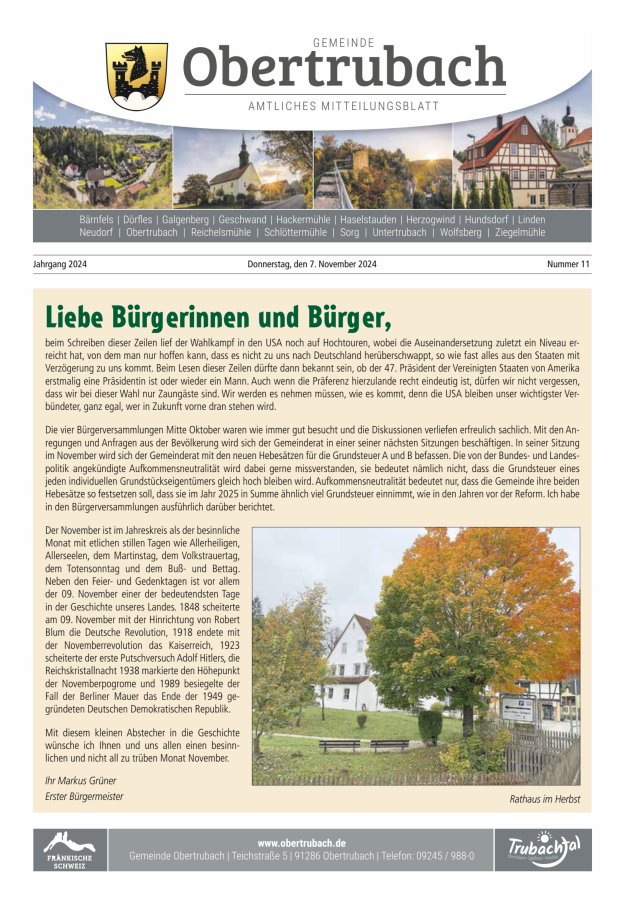 Obertrubach Titelblatt 11/2024