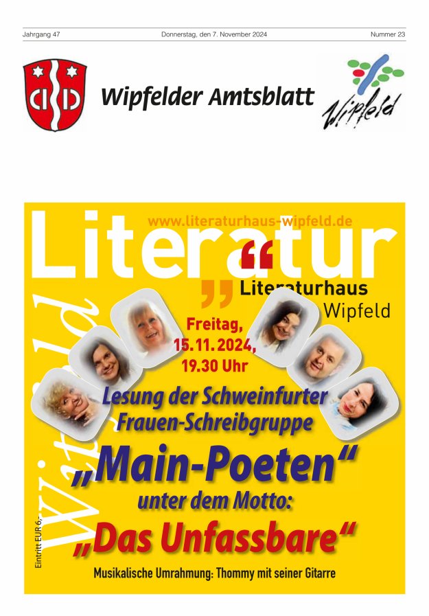 Wipfelder Amtsblatt Titelblatt 23/2024