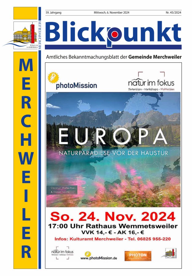 Blickpunkt Merchweiler Titelblatt 45/2024