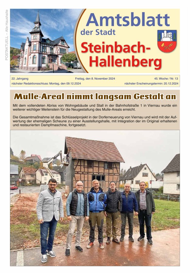Amtsblatt der Stadt Steinbach-Hallenberg Titelblatt 13/2024
