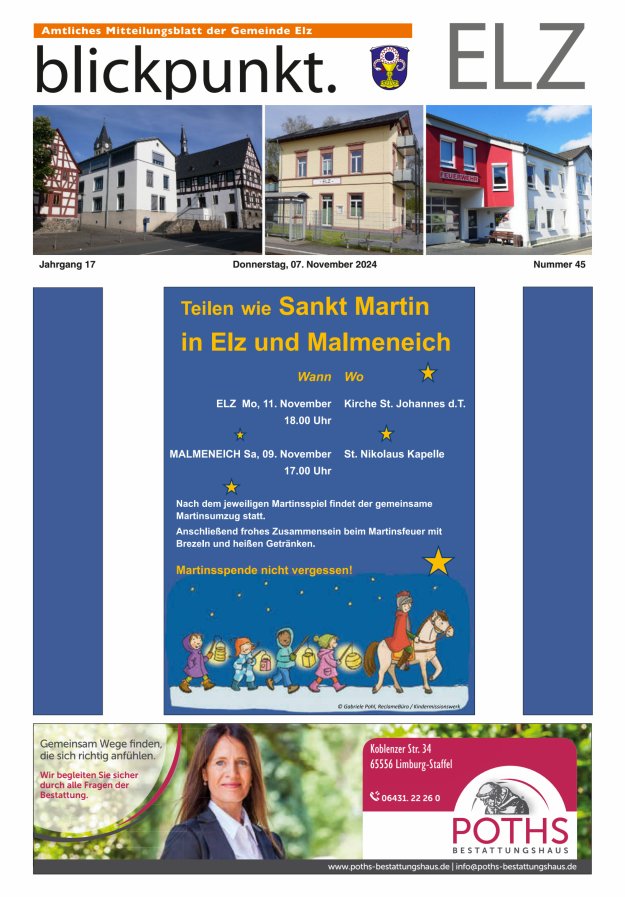 Blickpunkt Elz Titelblatt 45/2024