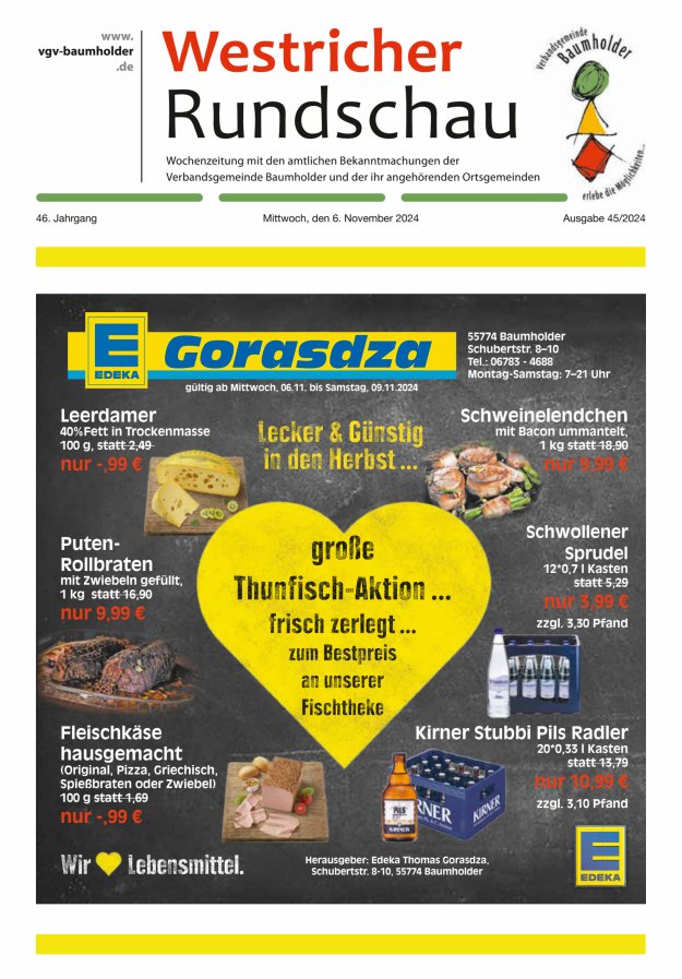 Westricher Rundschau VG Baumholder Titelblatt 45/2024