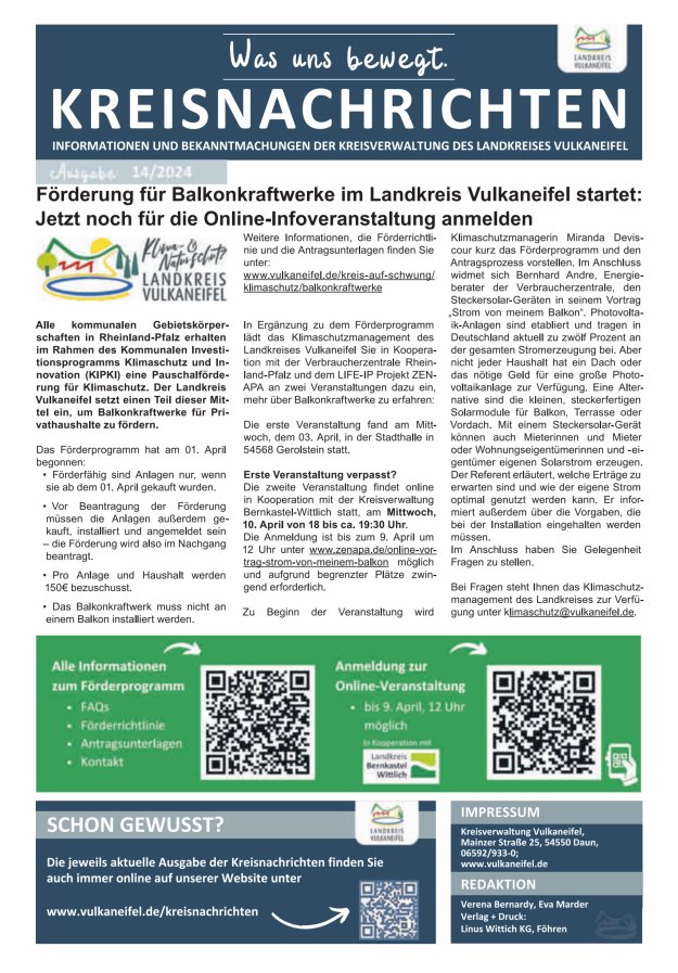 Kreisnachrichten Titelblatt 14/2024