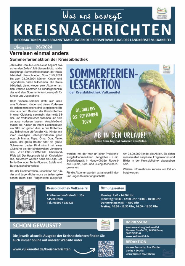 Kreisnachrichten Titelblatt 26/2024
