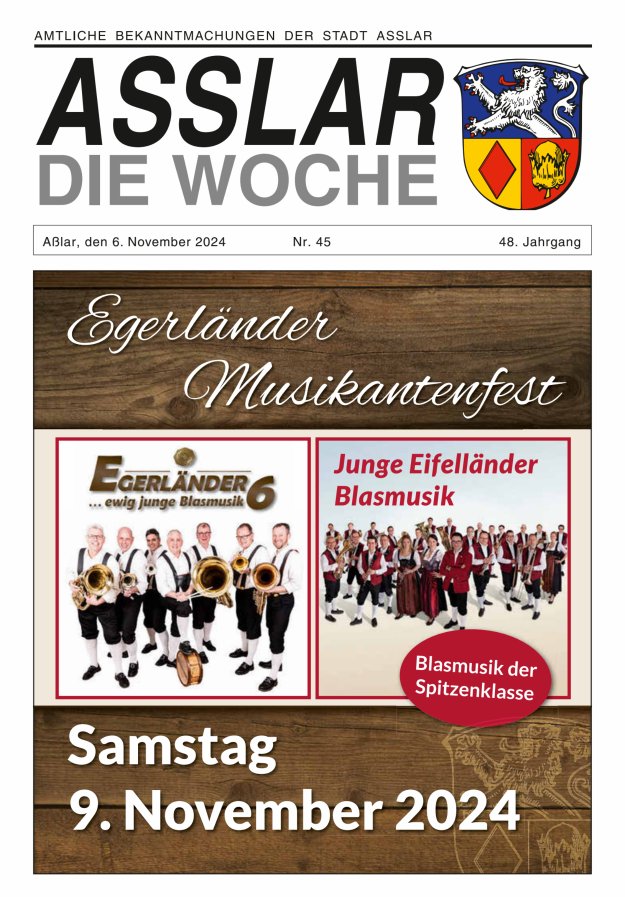 Asslar - Die Woche Titelblatt 45/2024