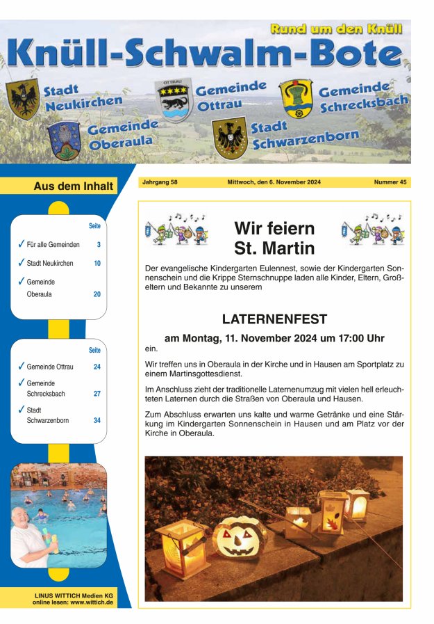 Knüll-Schwalm-Bote Titelblatt 45/2024