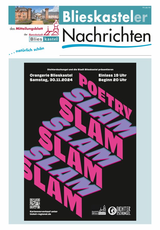 Blieskasteler Nachrichten  Titelblatt 45/2024