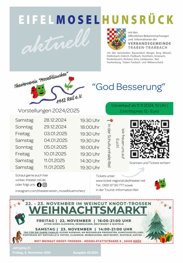 Eifel-Mosel-Hunsrück aktuell VG Traben-Trarbach Titelblatt 45/2024