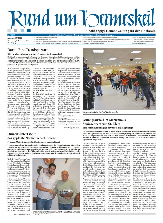 Rund um Hermeskeil Titelblatt 45/2024