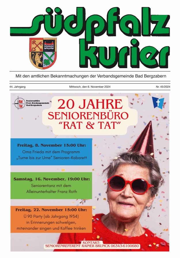 Südpfalz Kurier - VG Bad Bergzabern Titelblatt 45/2024