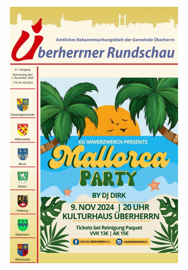 Überherrner Rundschau Titelblatt 45/2024