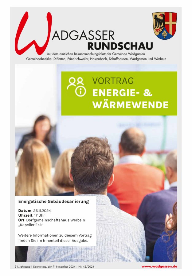 Wadgasser Rundschau Titelblatt 45/2024