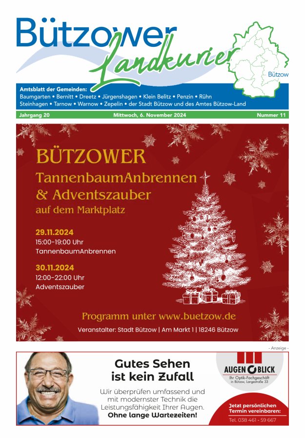 Bützower Landkurier Titelblatt 11/2024
