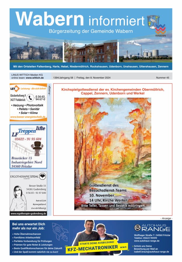 Wabern informiert Titelblatt 45/2024