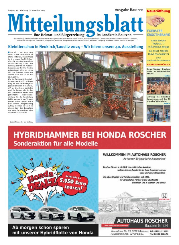 Mitteilungsblatt LK Bautzen Ausgabe Bautzen Titelblatt 44/2024