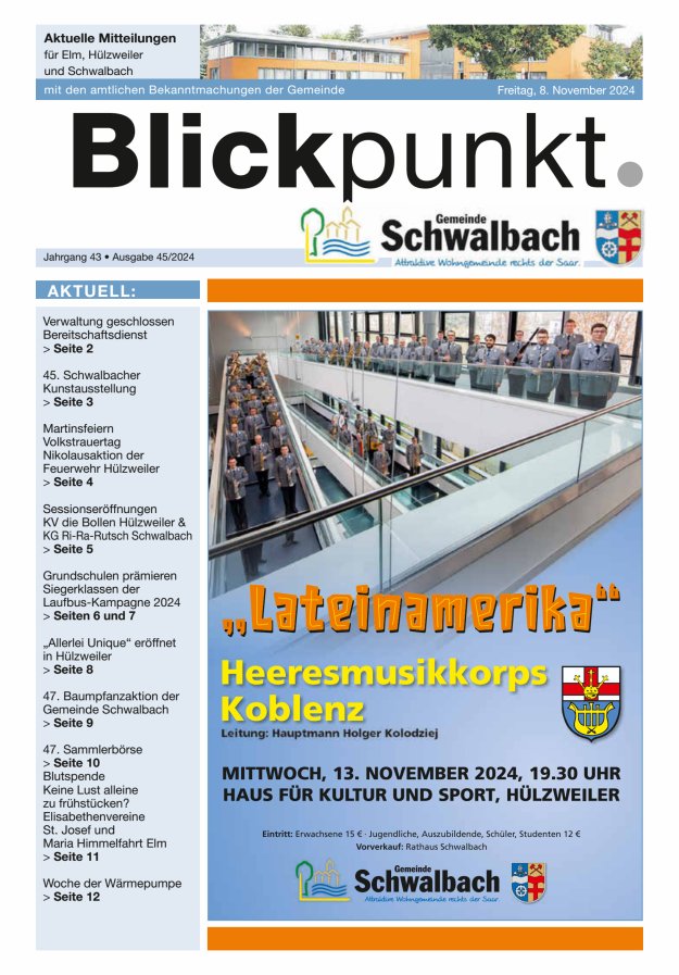 Blickpunkt Schwalbach Titelblatt 45/2024