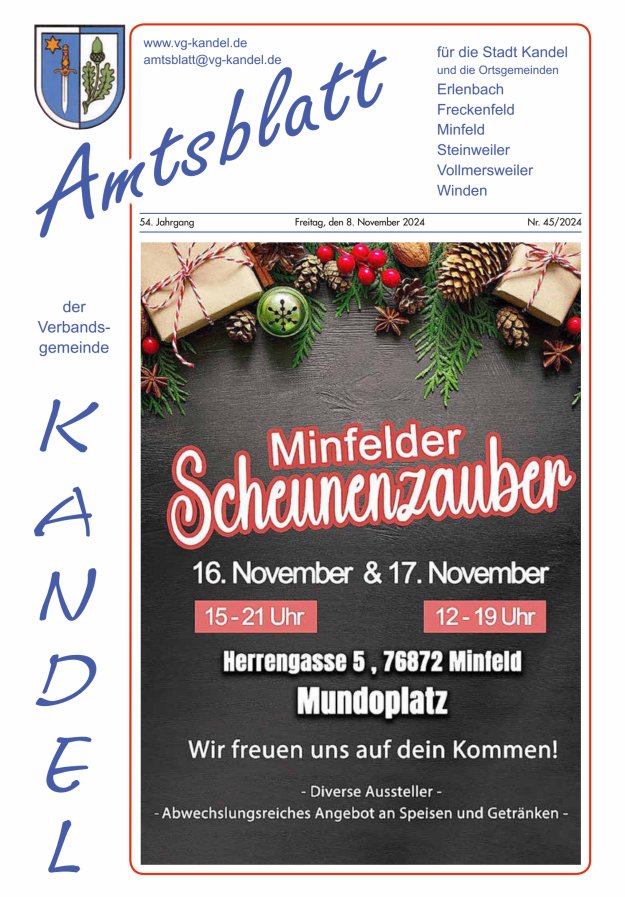Amtsblatt VG Kandel Titelblatt 45/2024