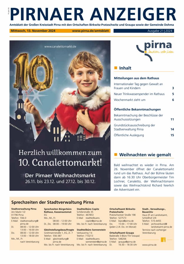 Pirnaer Anzeiger Titelblatt 22/2024