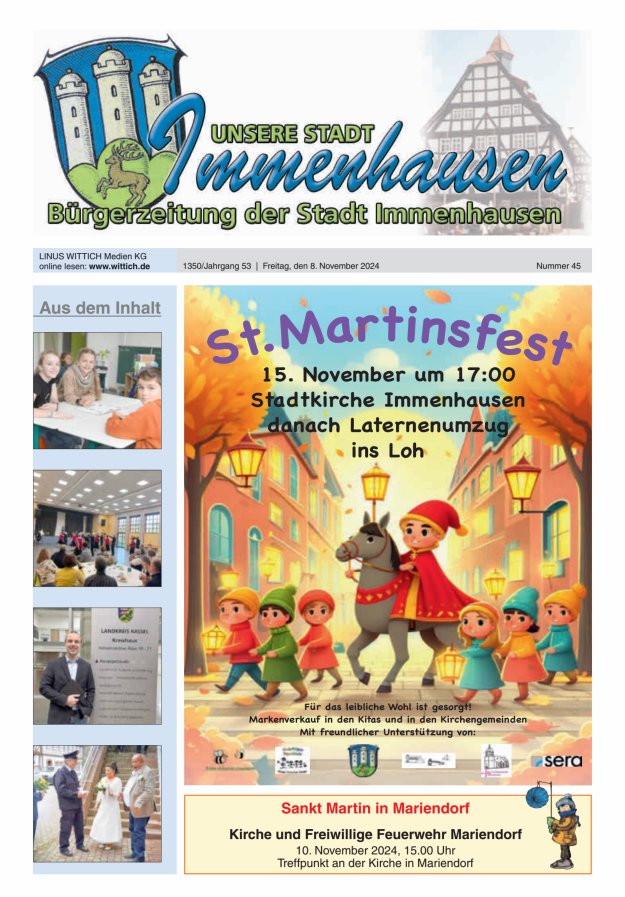 Unsere Stadt Immenhausen Titelblatt 45/2024