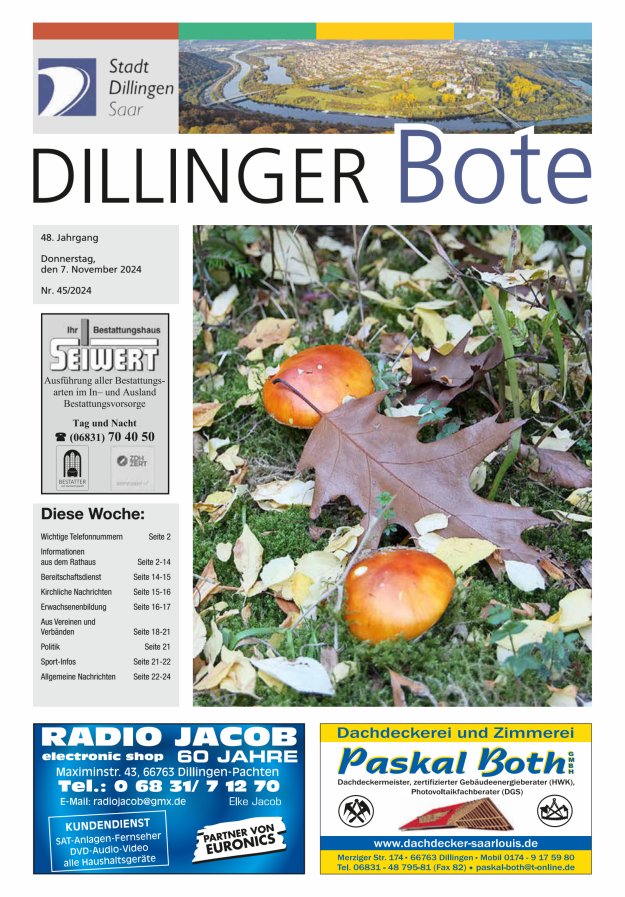 Dillinger Bote Titelblatt 45/2024