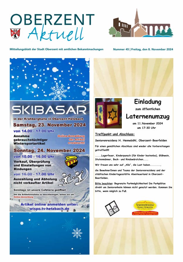 Oberzent aktuell Titelblatt 45/2024