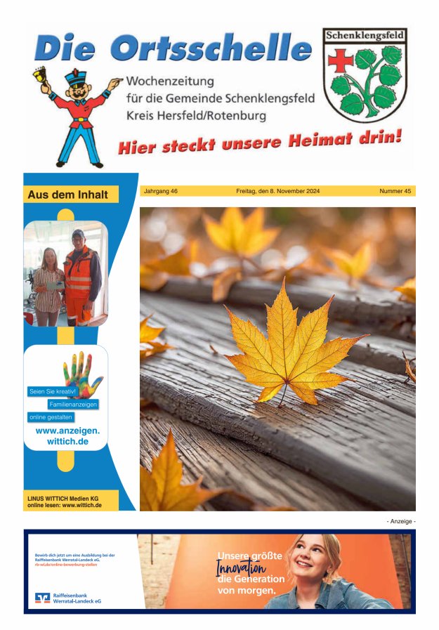 Die Ortsschelle Titelblatt 45/2024