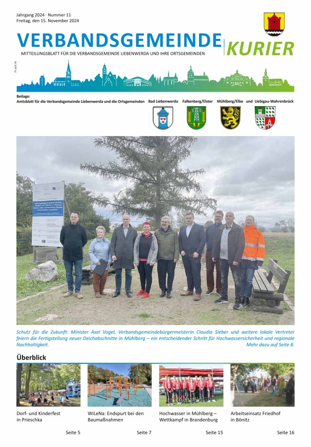 Verbandsgemeindekurier - Mitteilungsblatt für die Verbandsgemeinde Liebenwerda Titelblatt 11/2024