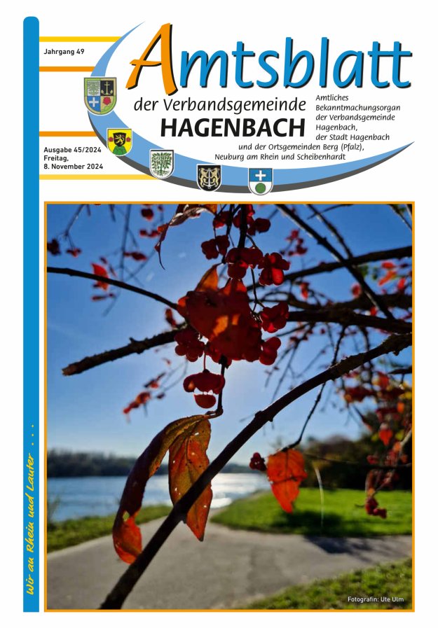 Amtsblatt der VG Hagenbach Titelblatt 45/2024