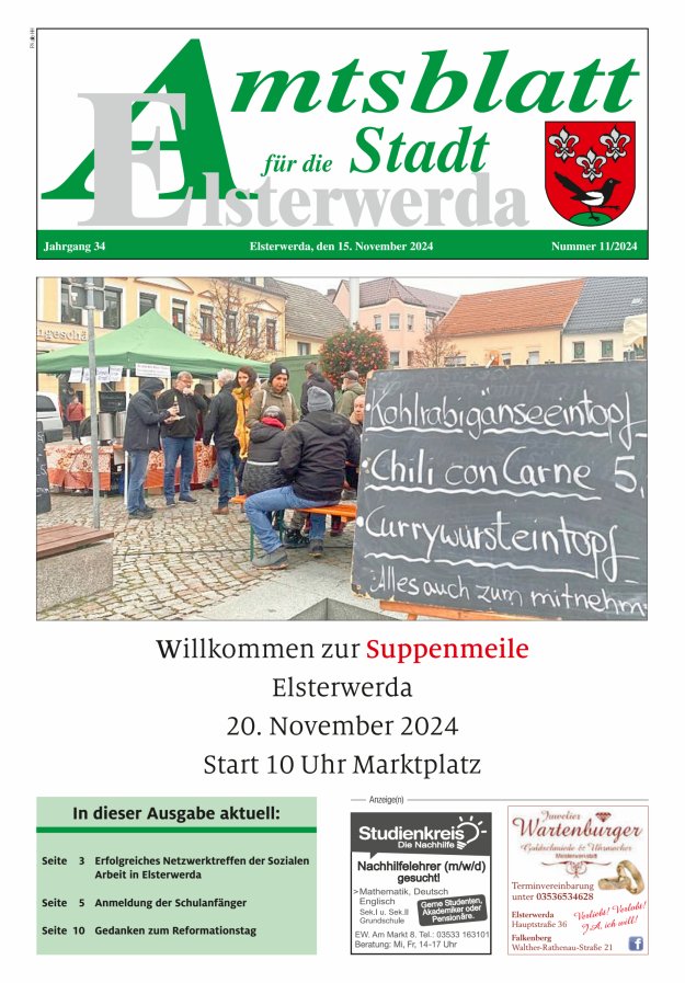 Amtsblatt für die Stadt Elsterwerda Titelblatt 11/2024
