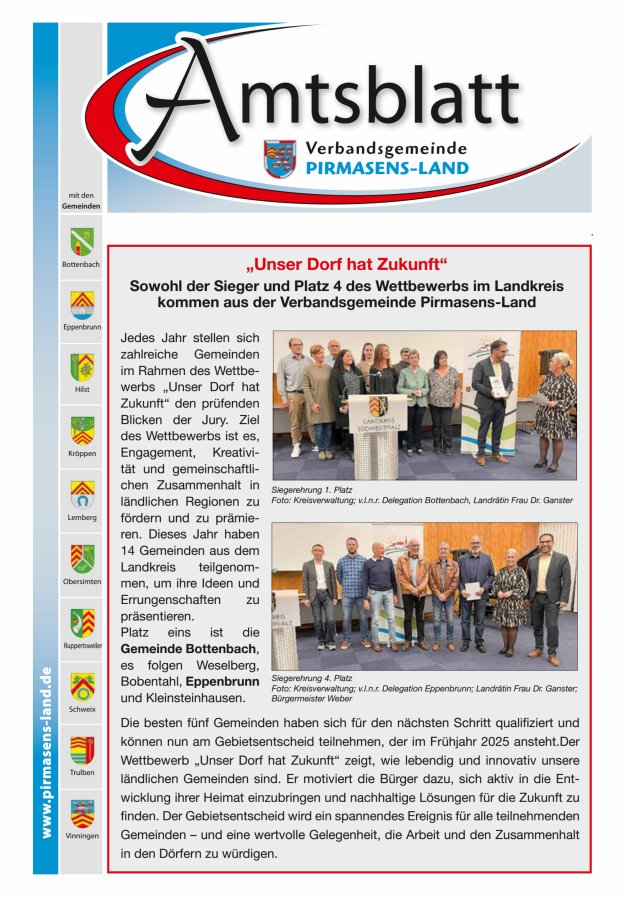 Amtsblatt VG Pirmasens-Land Titelblatt 45/2024