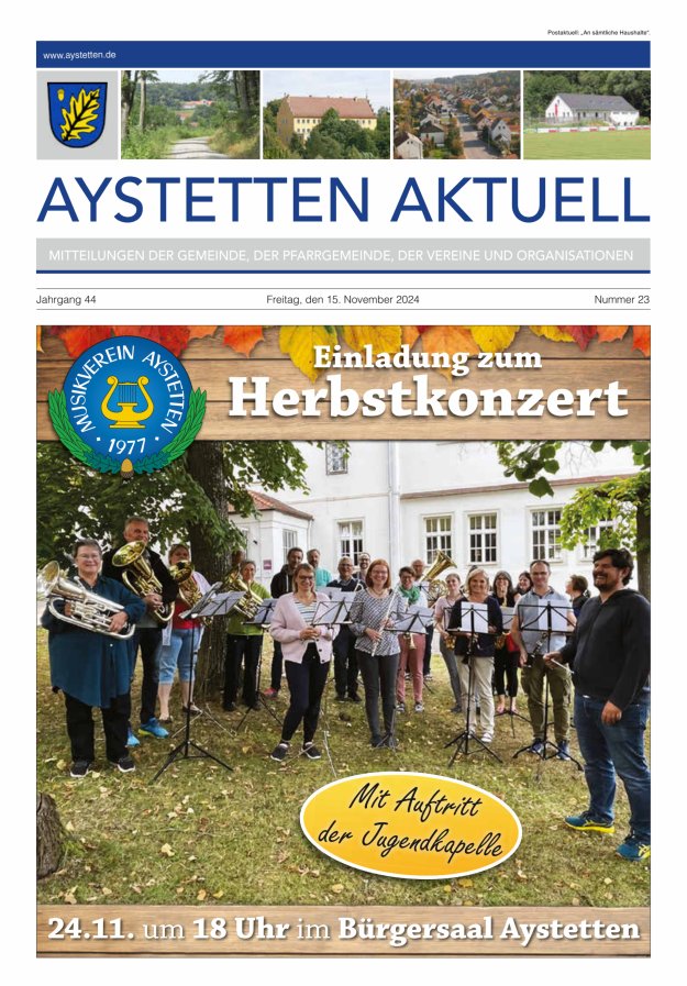 Aystetten Aktuell Wir über uns Titelblatt 23/2024
