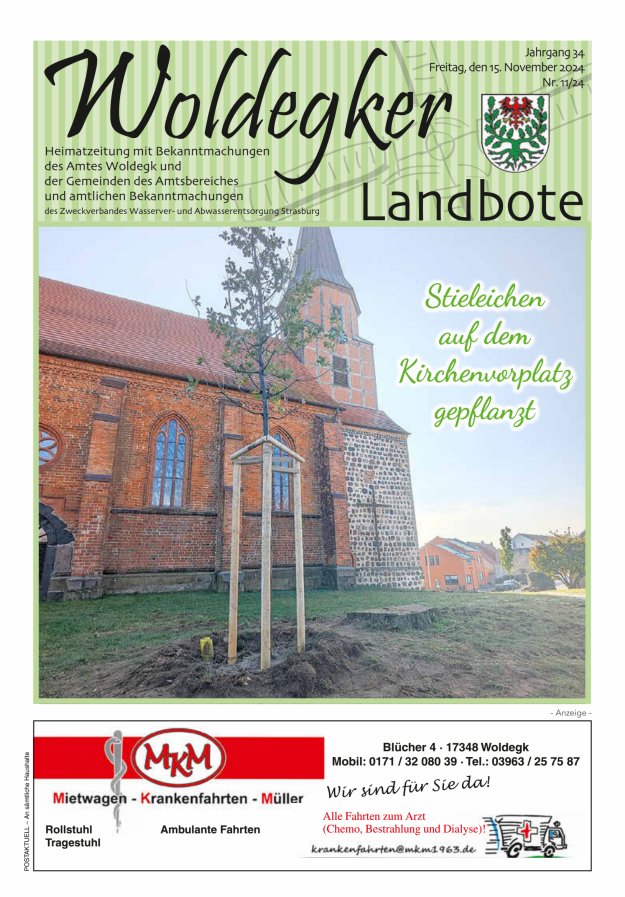 Woldegker Landbote Titelblatt 11/2024