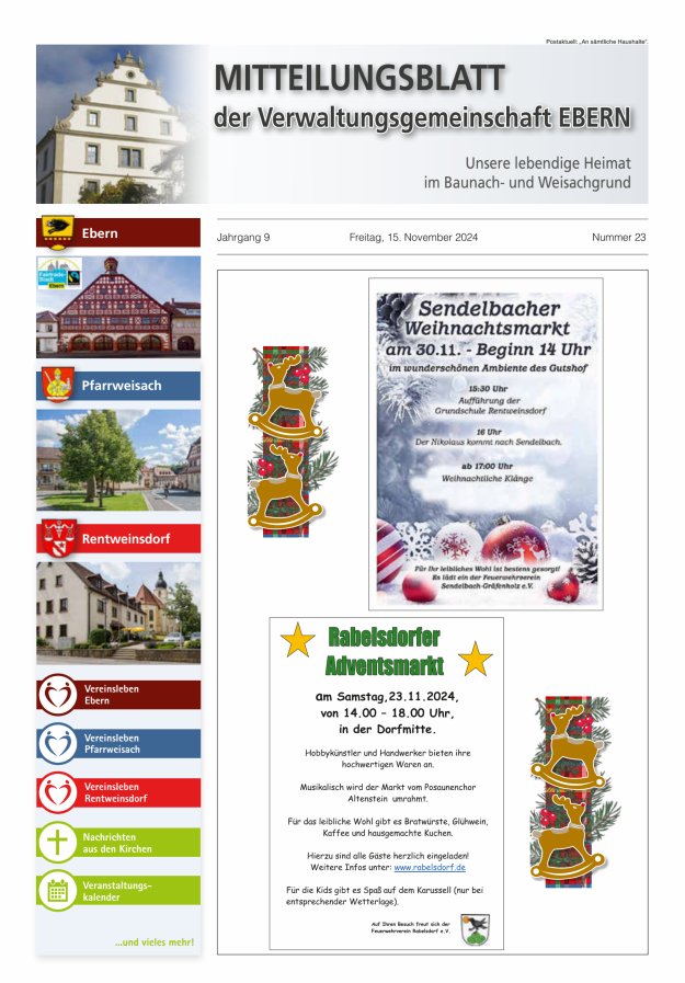 Mitteilungsblatt der Verwaltungsgemeinschaft Ebern Titelblatt 23/2024