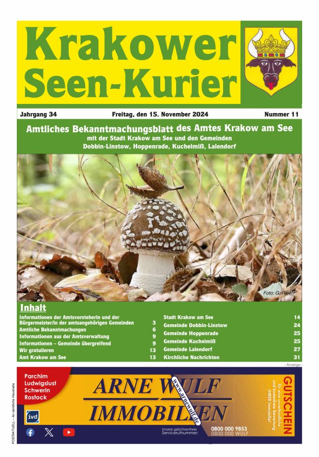 Krakower Seen-Kurier Titelblatt 11/2024
