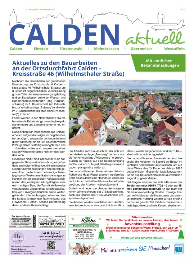 Calden aktuell Titelblatt 23/2024