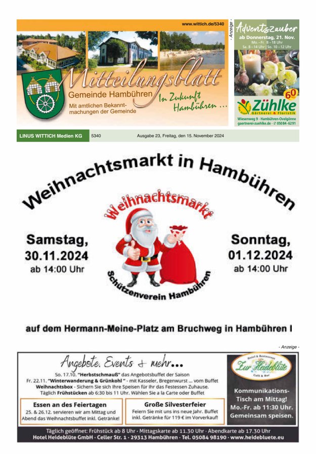 Mitteilungsblatt der Gemeinde Hambühren Titelblatt 23/2024