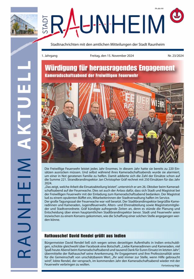 Raunheim aktuell Titelblatt 23/2024