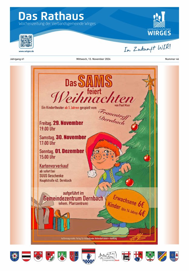 Das Rathaus - Informationen für die Bürger in der VG Wirges Titelblatt 46/2024