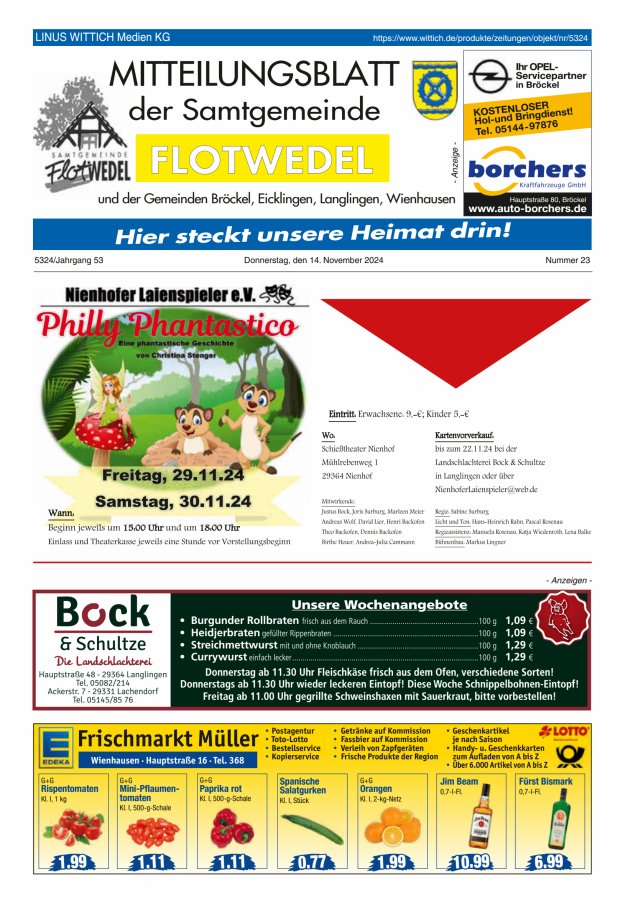 Mitteilungsblatt der Samtgemeinde Flotwedel Titelblatt 23/2024