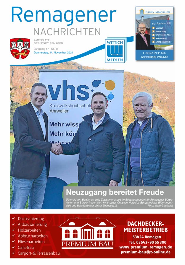 Remagener Nachrichten Titelblatt 46/2024