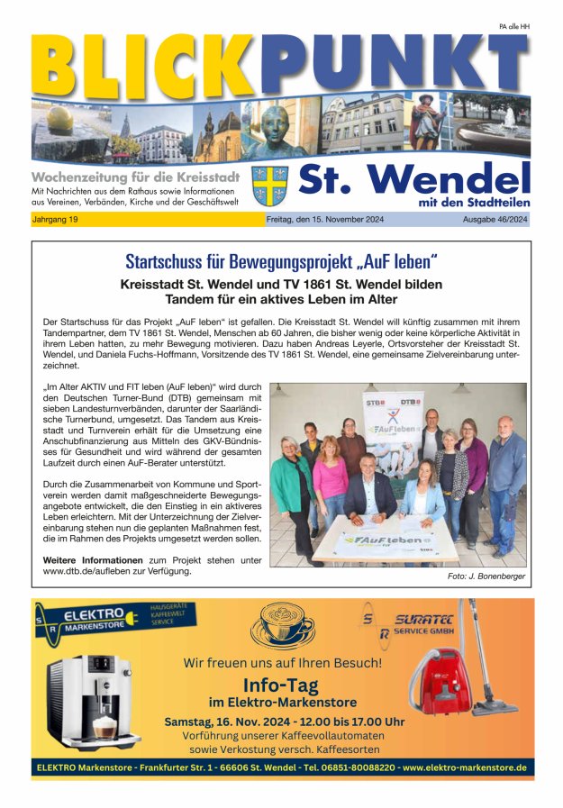 Blickpunkt St Wendel Titelblatt 46/2024