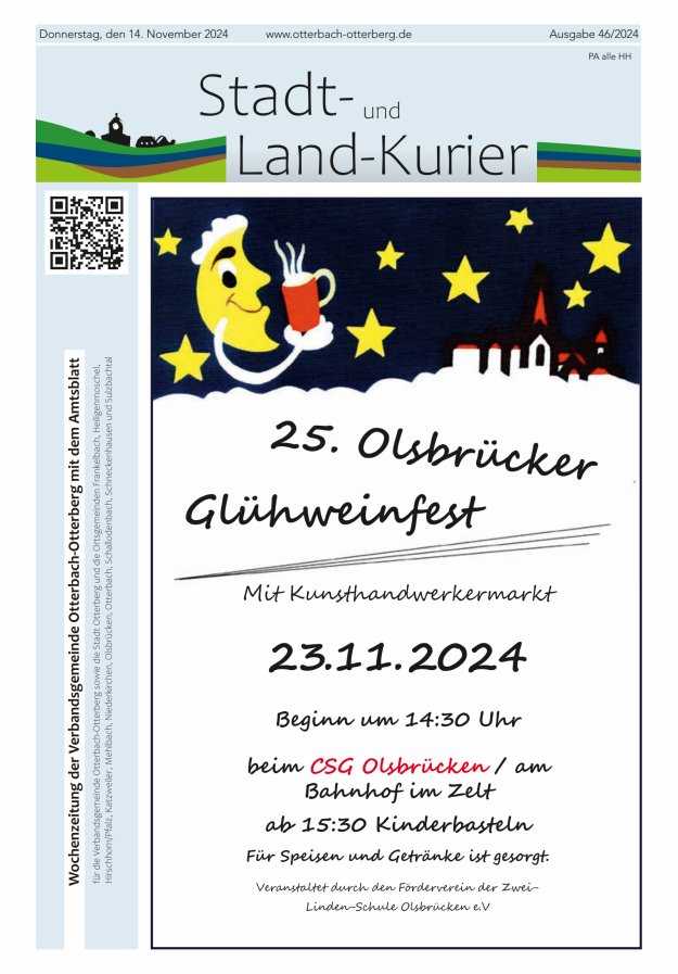 Stadt- und Land-Kurier Otterbach-Otterberg Titelblatt 46/2024