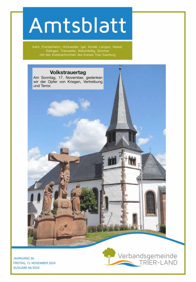 Amtsblatt VG Trier-Land Titelblatt 46/2024