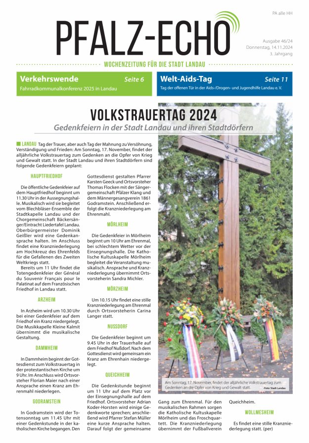 Pfalz-Echo Titelblatt 43/2024