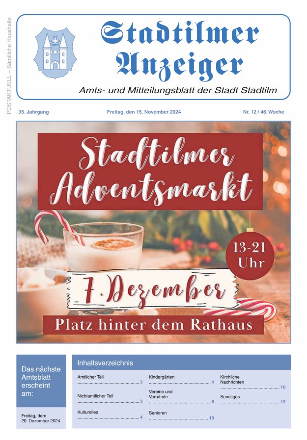 Stadtilmer Anzeiger Titelblatt 12/2024