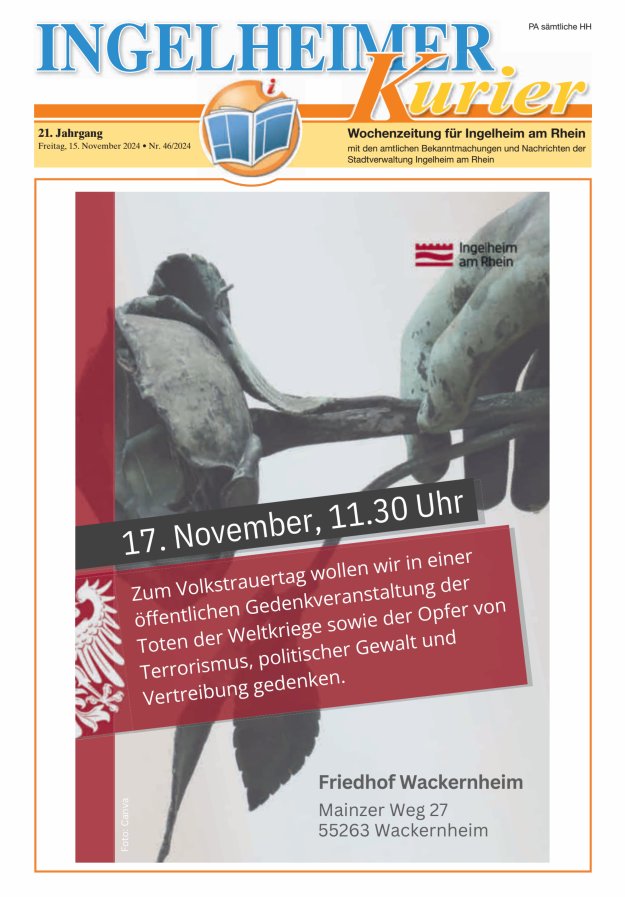 Ingelheimer Kurier Titelblatt 46/2024