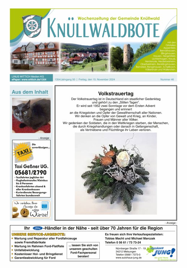 Knüllwaldbote Titelblatt 46/2024