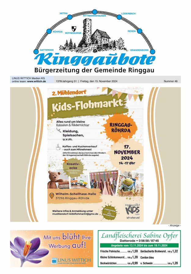 Ringgaubote Titelblatt 46/2024