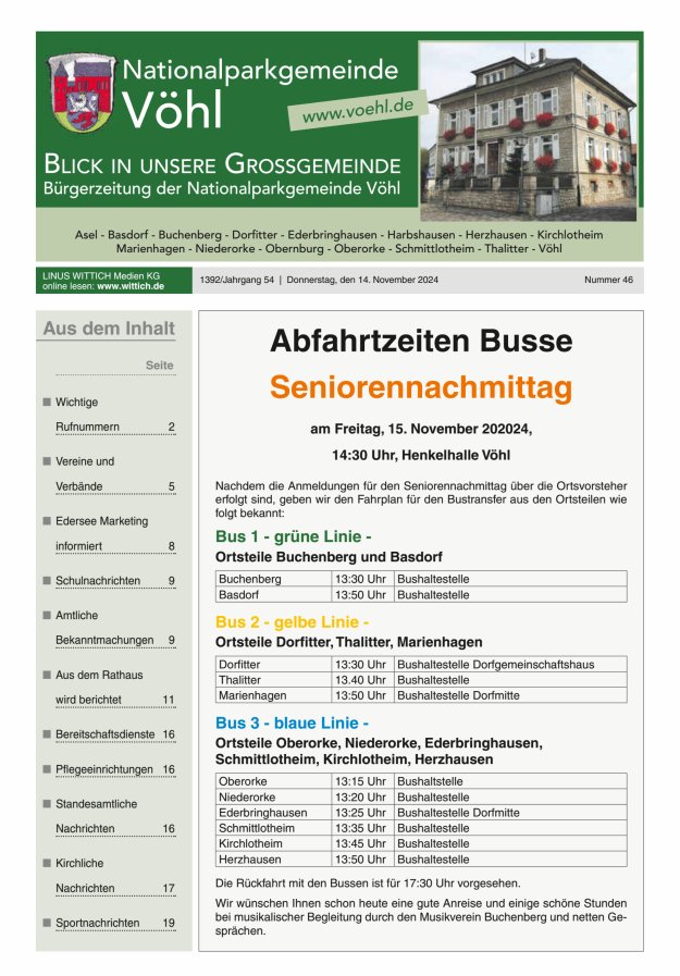 Blick in unsere Grossgemeinde Titelblatt 46/2024